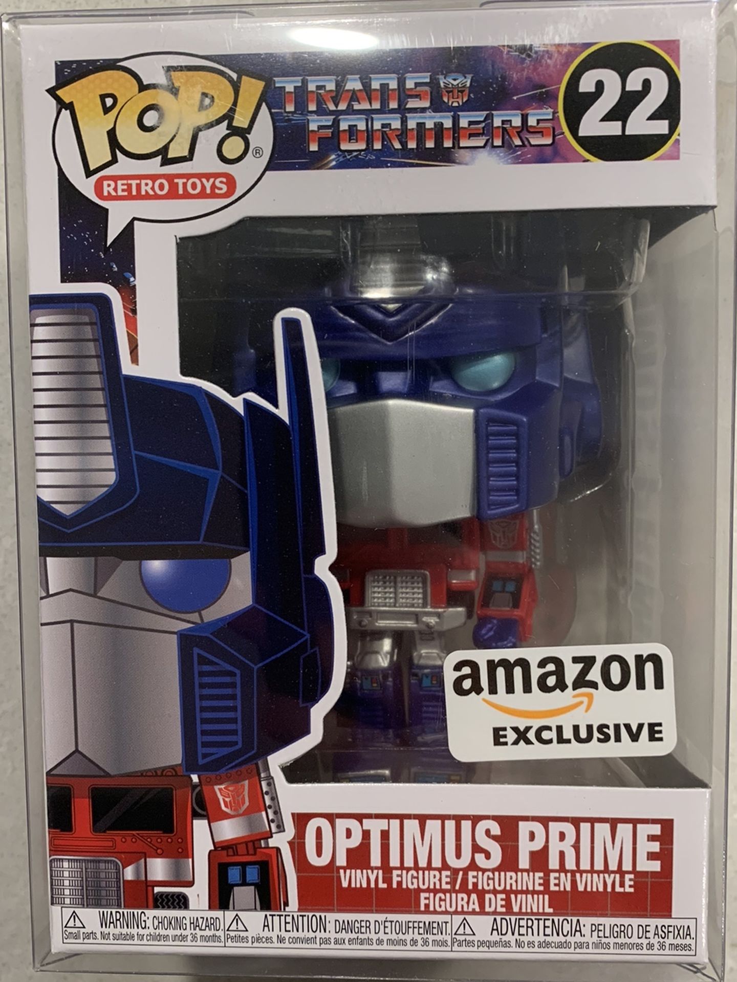 Optimus Prime Metallic Funko Pop *MINT* Amazon Exclusive Retro Toys Transformers 22 with protector