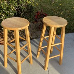 Two Wooden Stools 29’ High