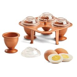 COPPER CHEF As Seen On TV Copper Eggs XL Set Includes 4 XL Copper Egg Makers & Egg Caddy NEW!! NIB