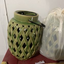2 piece ceramic candle lanterns
