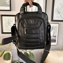 OGIO Black Leather Crossbody Bag