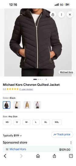 Michael Kors Chevron Quilted Puffer Jacket