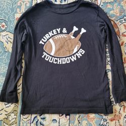 Thanksgiving Football Turkey Shirt Long sleeve Boys Girls