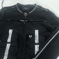 True Religion Men's Raw Edge Active Jacket in True Black