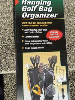 Hanging golf bag organizer. Brand new