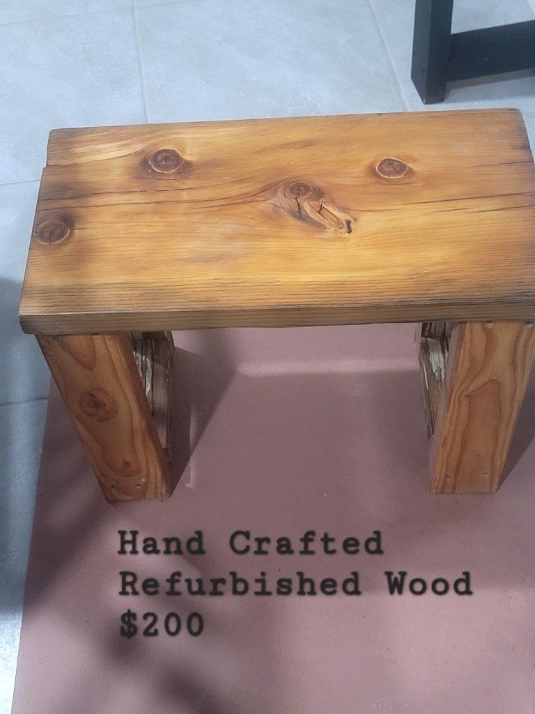 Refurbished Wood Hand Crafted Benches