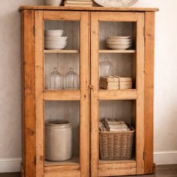 Rustic English Antique Pine Cabinet