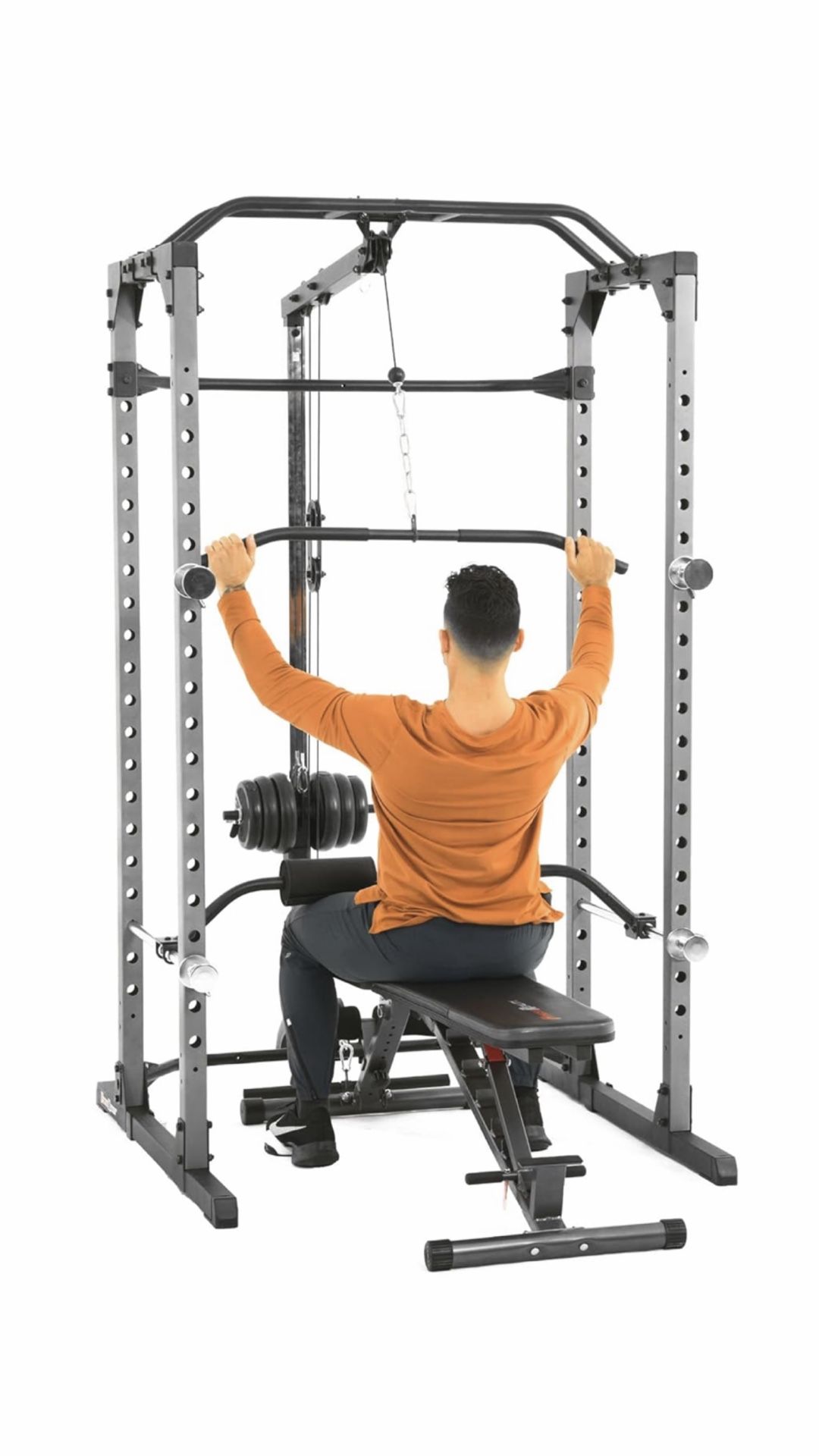 Fitness Reality 810XLT Power Cage w/ Lat Pulldown CAP Barbell