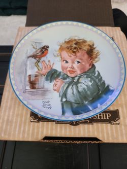 "Little Red Robins" Knowles China Plate