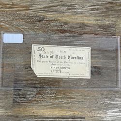 fifty-cent note issued by the State of North Carolina Confederate Fractional Currency 1861