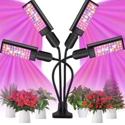 New in box LED Grow Light for Plants - Four Heads Plant Light 96W Full Spetrum 176 LEDs Lamps Red/Blue/Yellow Spectrum, 3/6/12H Timer, 6 Dimmable Leve
