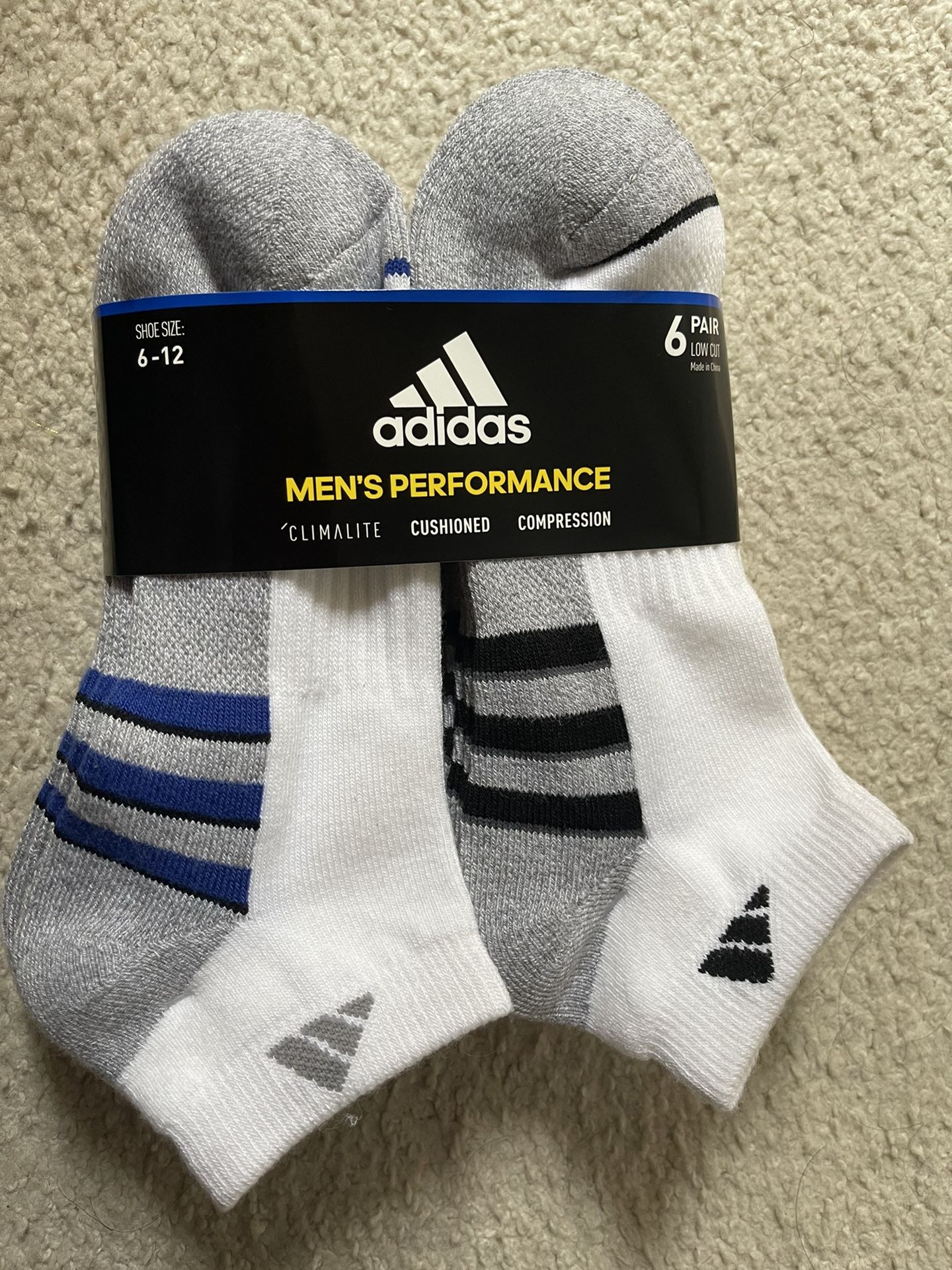 Adidas Mens Performance Low Cut Socks Brand New