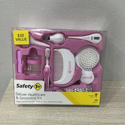 NEW in Box Safety 1st Deluxe Healthcare & Grooming Kit Pink 24 Piece Baby Nursery Set