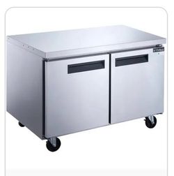 Dukers 2-Door Stainless Steel Undercounter Refrigerator