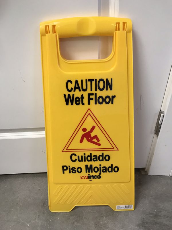 Caution Wet Floor Sign Spanish English Plastic For Sale In Lake