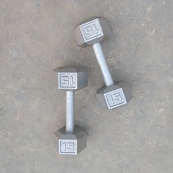 15lb Hex Dumbbells 
