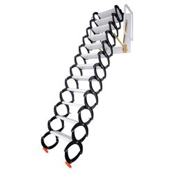  12-Step Folding Step Attic Ladder，12-Steps Wall-Mounted Attic Ladder