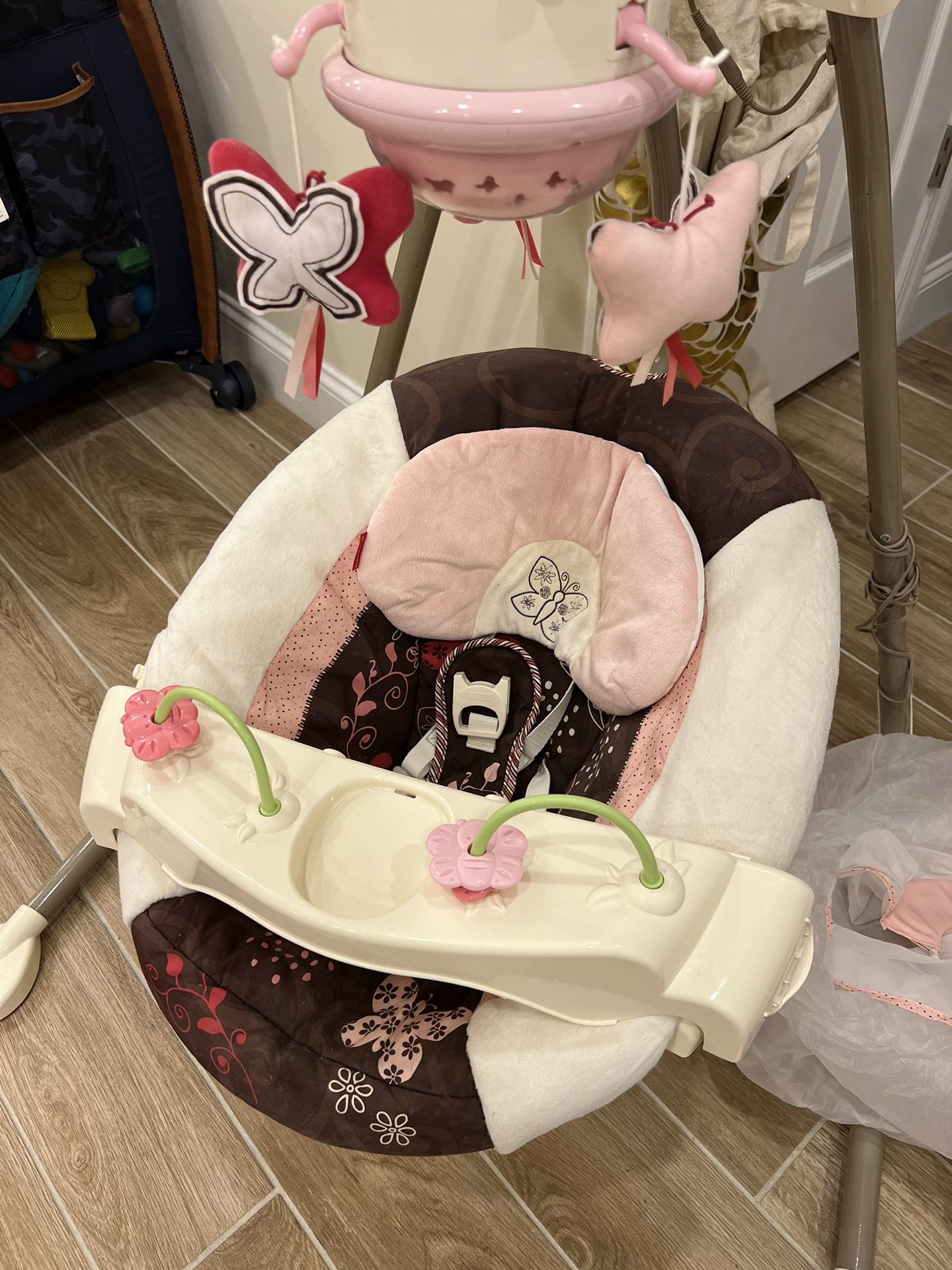 Baby Swing With Play Tray And Optional Canopy 