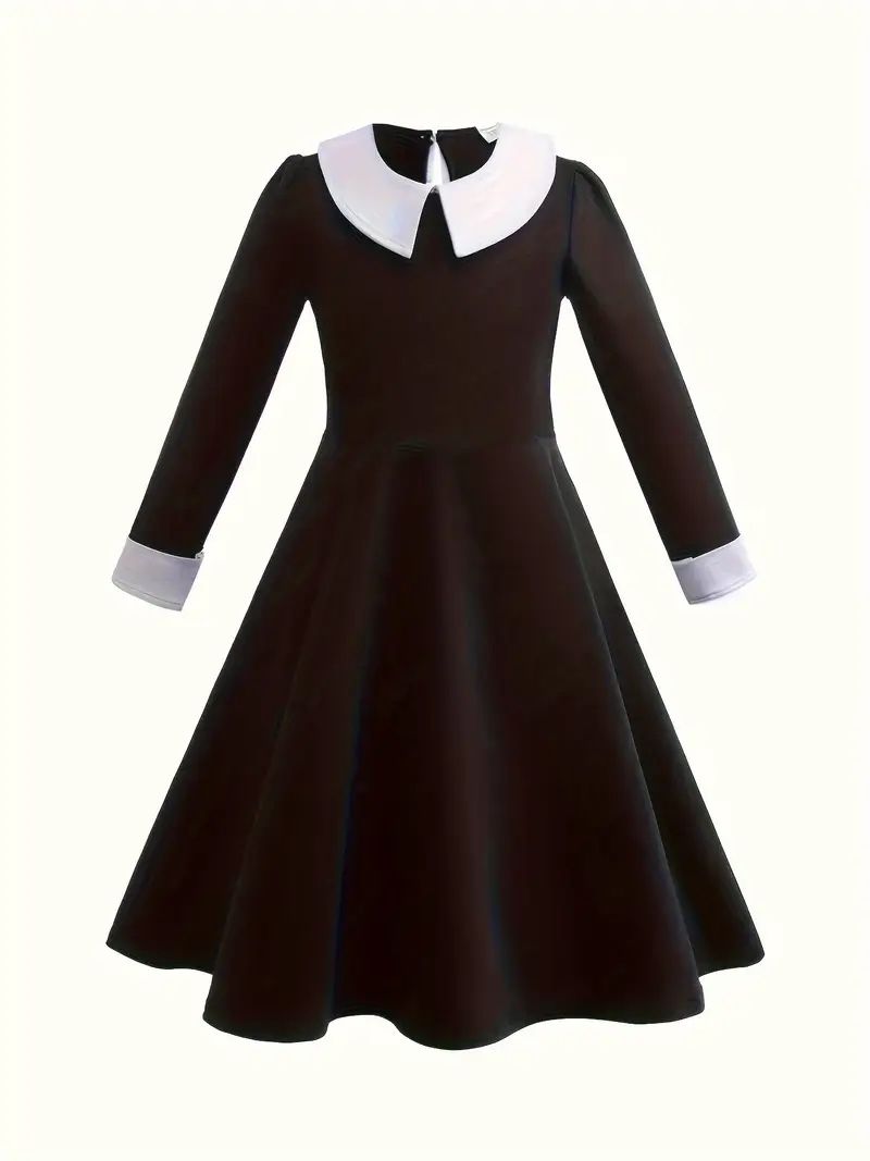 Wednesday Adam’s Halloween costume For Girls Size 140 (8-10) Years With Wig