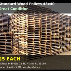Wood Pallets Standard Size 48x40 Ready For Pick Up 
