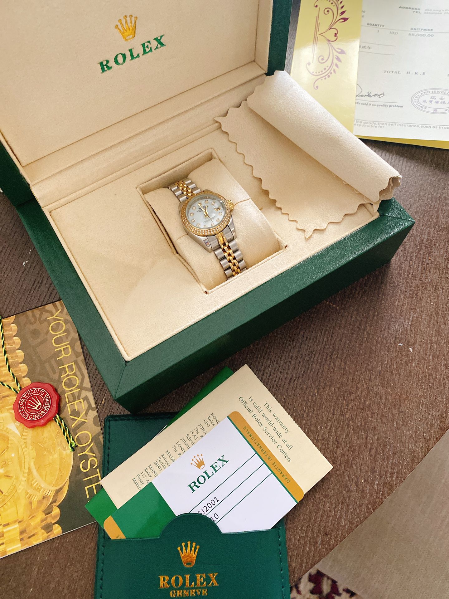 Rolex watches LADY-DATEJUST Oyster, 28 mm, Oystersteel, yellow gold and diamonds