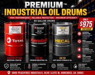 Premium Industrial Oil Drums – Total, Kendall & Hecal | 55 Gallon Drums