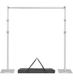 Hecis 10x10ft Heavy Duty Pipe and Drape Stand，Aluminum Backdrop Stand Kit with Adjustable Height，Portable Photography Studio Frame for Events, Wedding