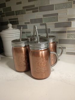 Metal Mason  Drinking Jars