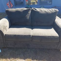 LIKE NEW MICROFIBER SMALL COUCH LIGHT BROWN 