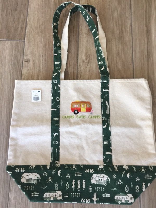 Heavy Duty Canvas Tote Bag/Shoulder Bag (Camper Sweet Camper)