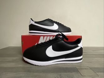 Men's Nike Cortez Casual Shoes Sneakers - Black White - Size 7.5, 8, 11.5