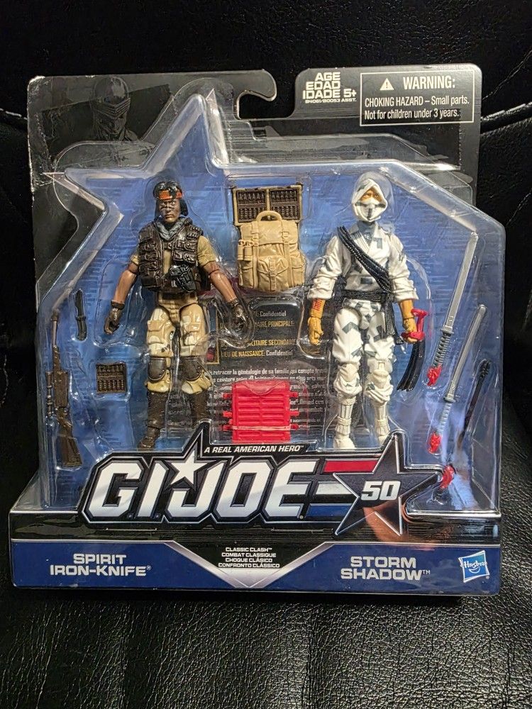 G.I. JOE - 50th Anniversary - Spirit Iron-Knife and Storm Shadow Figures - Classic Clash -MOC