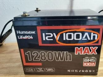 Brandnew Humsienk 12V 100Ah Lithium LifePO4 MAX battery in factory sealed box 100% new 100% good