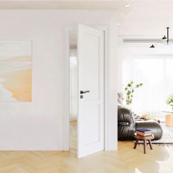24"x80" ,Slab Door Interior, Solid Core Pre-Built Wood Doors, 2-Panel White Bedroom Door Shaker, Pantry, Bathroom, Pre-Finished & Paintable