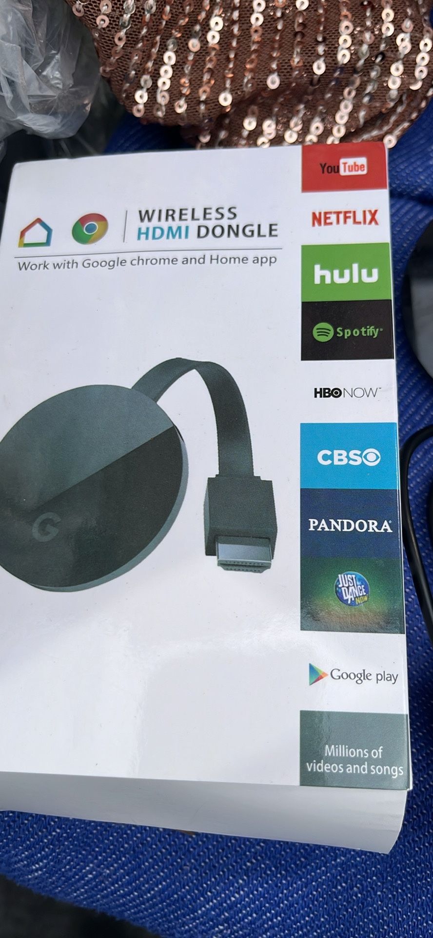 Afenau Wireless HDMI Display Adapter, Wireless Display Dongle, Chromecast Device for TV, 1080P Portable Chrome Cast, Access All Channels for Free, Mir