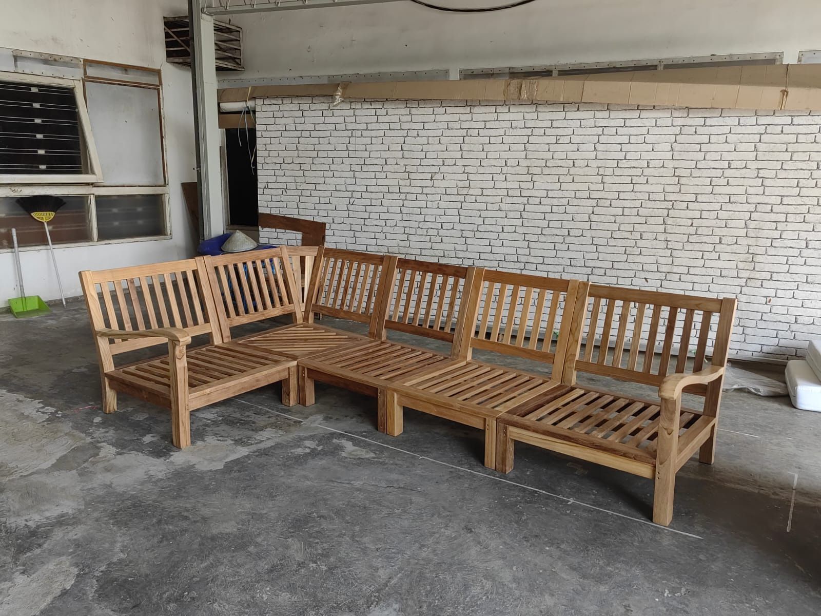 New 114x62” Solid Teak Outdoor Deep Seated “L”...