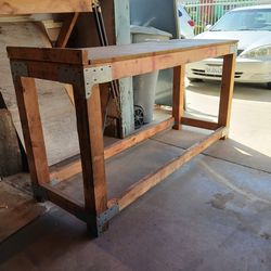 Heavy Duty Work Shop Table 6Ft X 2Ft X 36" Tall w/ Simpson Strong-Tie Workbench Bracket Kit