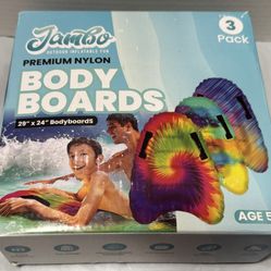 Janos Premium Nylon Body Boards 3 Pack Kids Boogie Boards Ages 5+ New 
