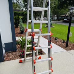 LANBITOU 14 ft Multi-Position Folding Ladder – Excellent Condition