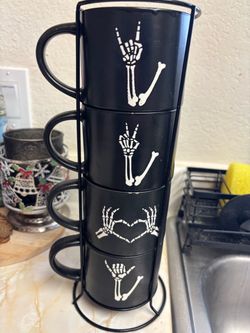 Halloween coffee cup set of 4