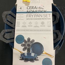 Brooklyn Steel Co. Nonstick Kitchenware 8" and 10' Fry Pans, 2 Piece Cookware Set Royal Blue