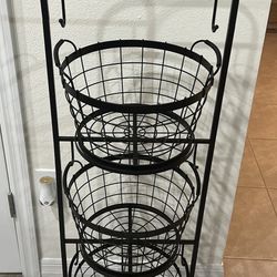 3-Tier Wire Market Basket Storage