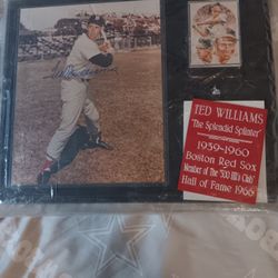 Ted Williams Autographed Picture Plaque 