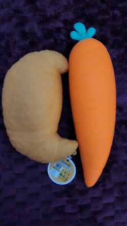 Food Plush Toy Set Croissant and Carrot