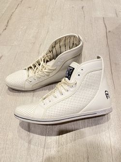 Sneaky Steve High Top Swap High White Leather Sneakers Size 10