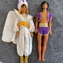 2 Disney's Doll Aladdin  MATTEL Vintage