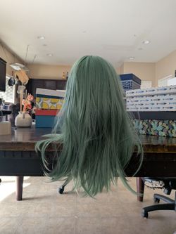Long green wig