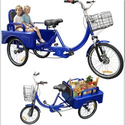 Adult Tricycle 20 Inch 3-wheel Bikes Carrying Passengers And Cargo ,Trike For Adults With Front BAs