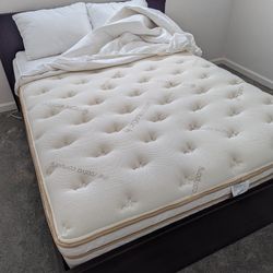 Queen Saatva Mattress with Bed Frame