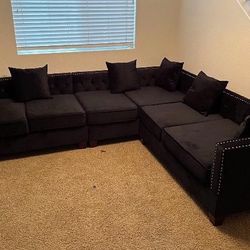 Sectional Sofa Set With Ottoman